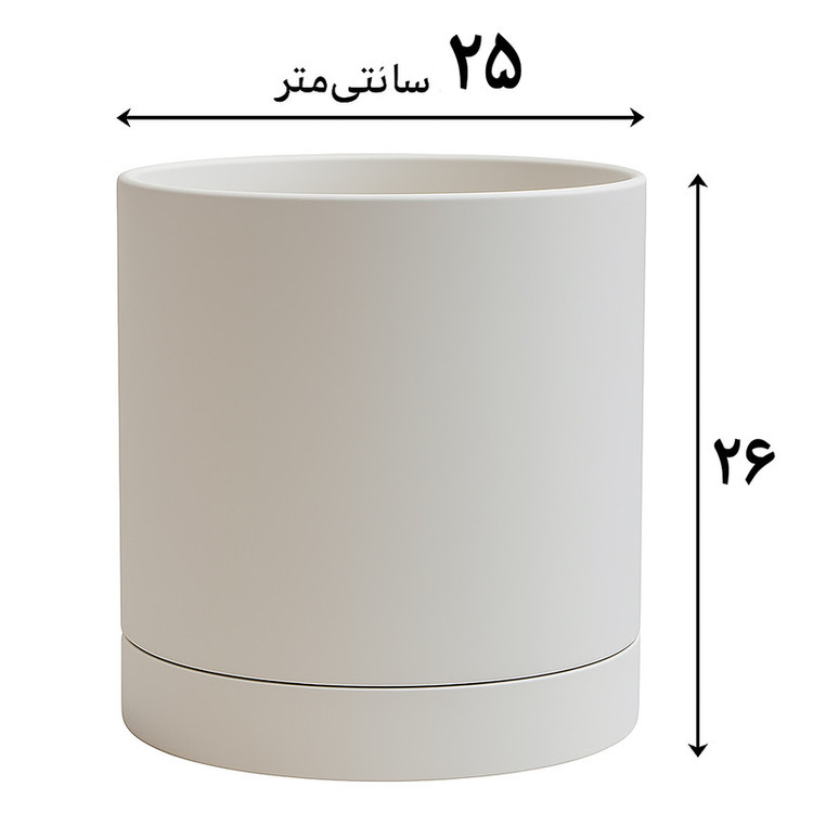 گلدان مدل پلیمر استوانه سایز 25*25 سانتی متر