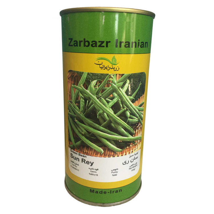 بذر لوبیا سبز سان ری زر بذر ایرانیان قوطی 100 گرمی مدل GH100g-32