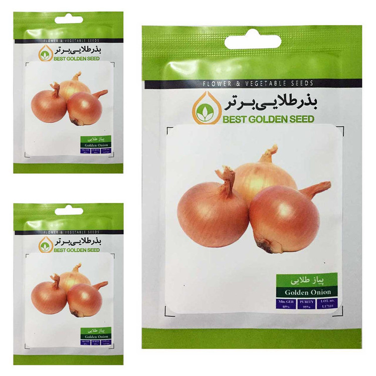 بذر پیاز طلایی بذر طلایی برتر کد BTB-49 مجموعه 3 عددی