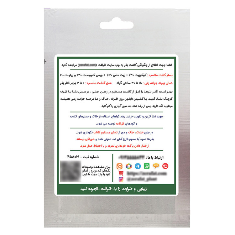 بذر تره شادهگان ظرافت مدل BZ4482