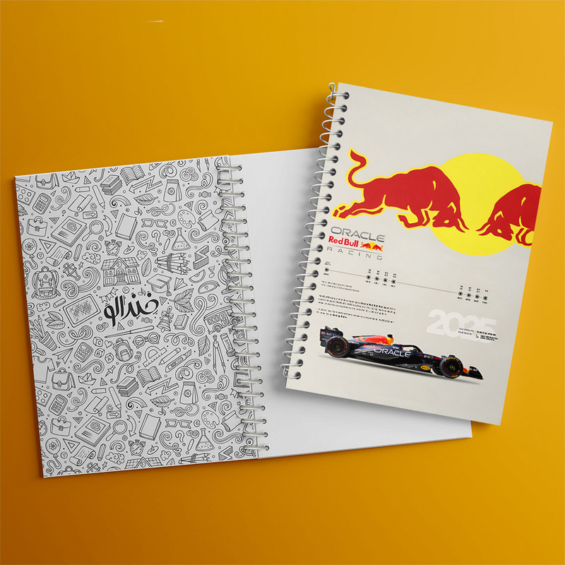 دفتر مشق 100 برگ خندالو طرح تیم مسابقه ردبول (Red Bull Racing) کد F13491