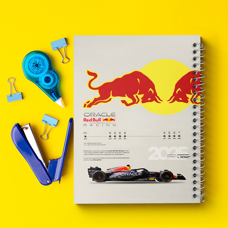 دفتر مشق 100 برگ خندالو طرح تیم مسابقه ردبول (Red Bull Racing) کد F13491