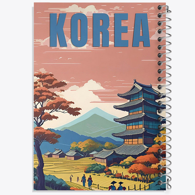 دفتر مشق 100 برگ خندالو طرح کره (Korea) کد F6304