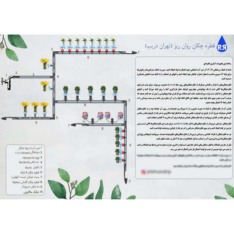 لوازم آبیاری قطره ای تهران دریپ مدل GAMMA-200 مجموعه 200 عددی