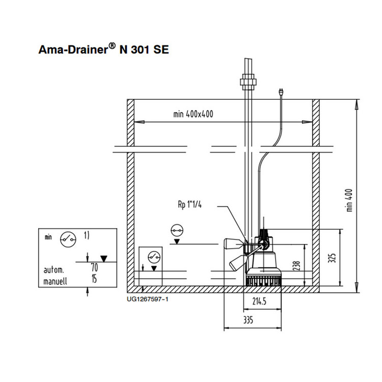 پمپ کف کش 1050 وات کا اس ب مدل Ama-Drainer N 303 2025