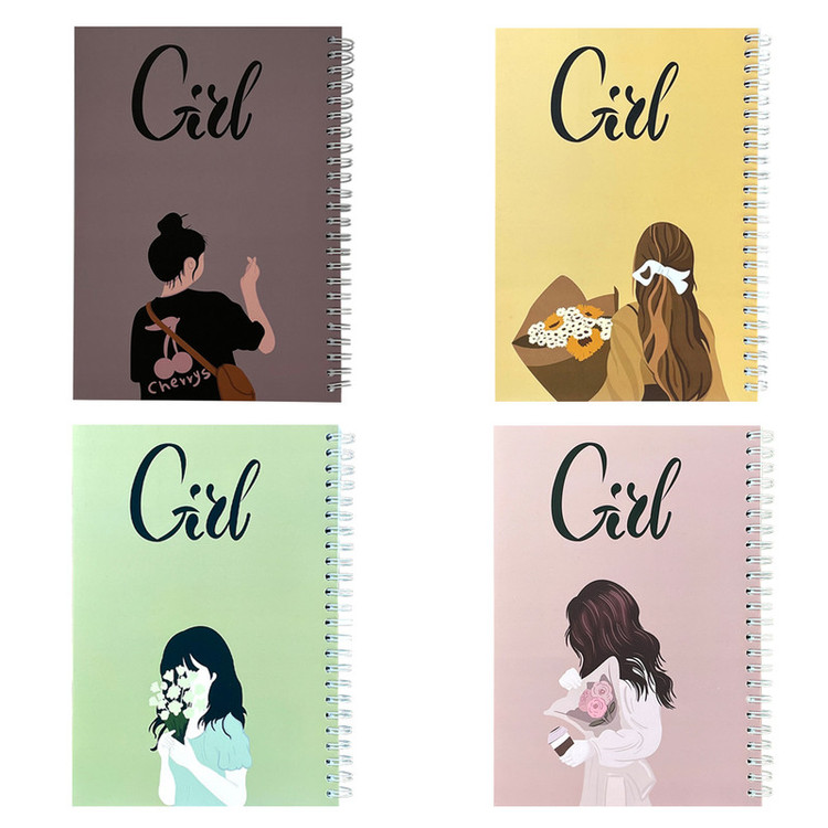 دفتر مشق 80 برگ سیمی مدل Girl مجموعه 4 عددی