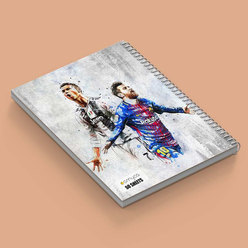 دفتر نقاشی 50 برگ کارنیکا طرح رونالدو و مسی Ronaldo & Messi کد 14933 مجموعه 4 عددی