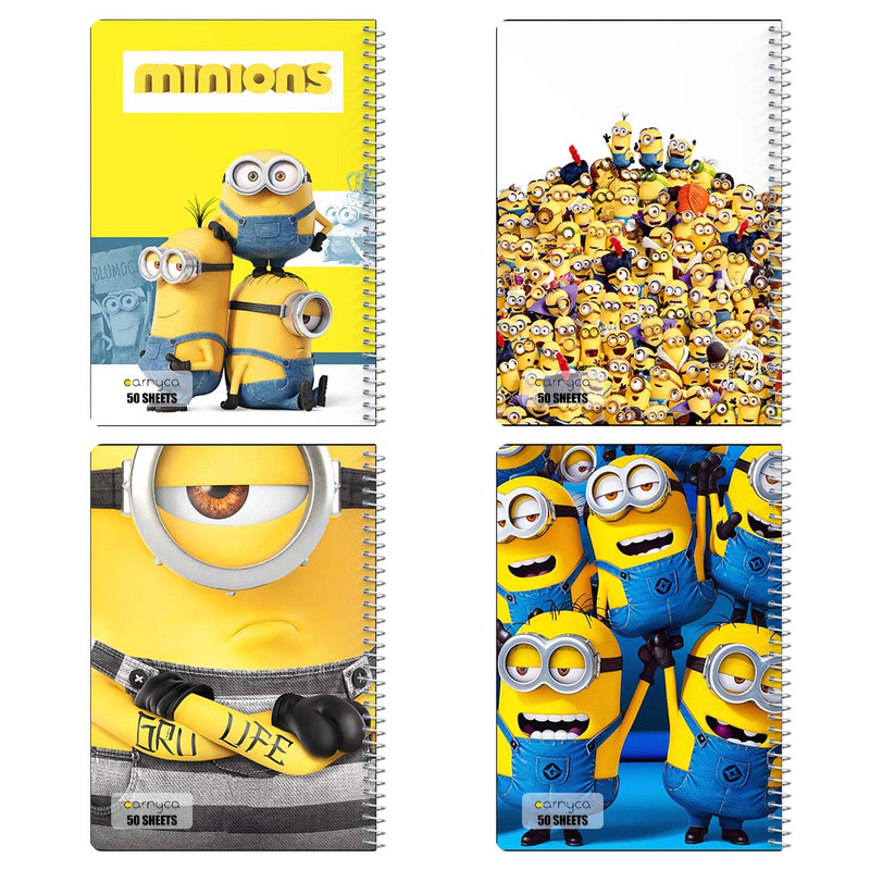 دفتر نقاشی 50 برگ کارنیکا طرح Minions کد 61502 مجموعه 4 عددی