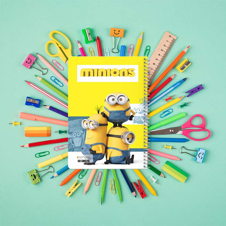 دفتر نقاشی 50 برگ کارنیکا طرح Minions کد 61502 مجموعه 4 عددی