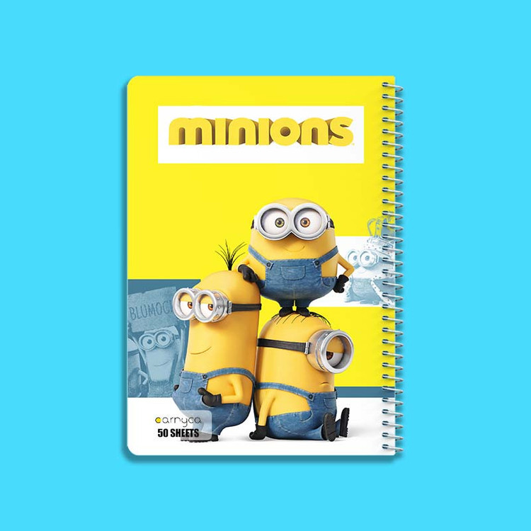 دفتر نقاشی 50 برگ کارنیکا طرح Minions کد 61502 مجموعه 4 عددی
