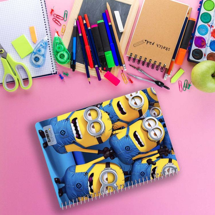 دفتر نقاشی 50 برگ کارنیکا طرح Minions کد 61502 مجموعه 4 عددی