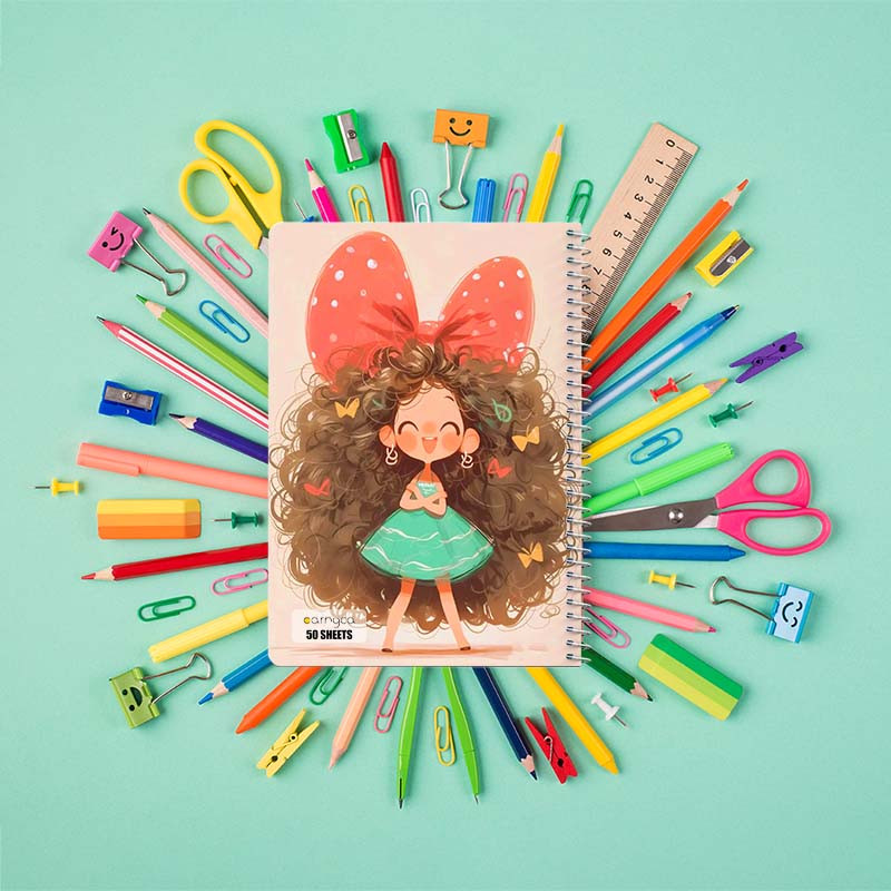 دفتر نقاشی 50 برگ کارنیکا طرح دخترانه کیوت Girly Cute کد 56918 مجموعه 4 عددی