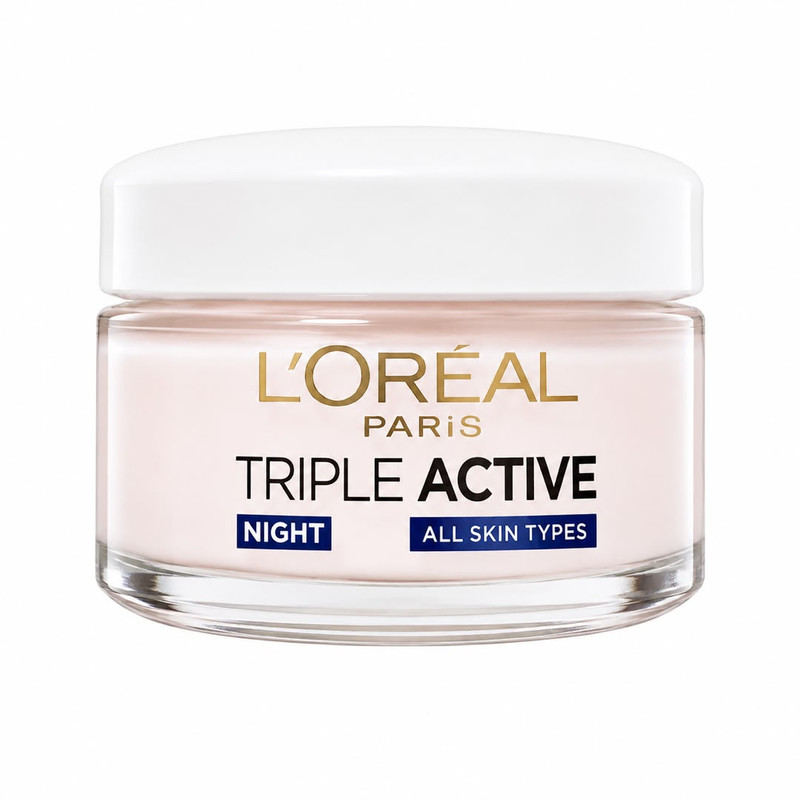 کرم ضد چروک شب  لورآل مدل Triple Active Night مناسب برای انواع پوست حجم 50 میلی لیتر