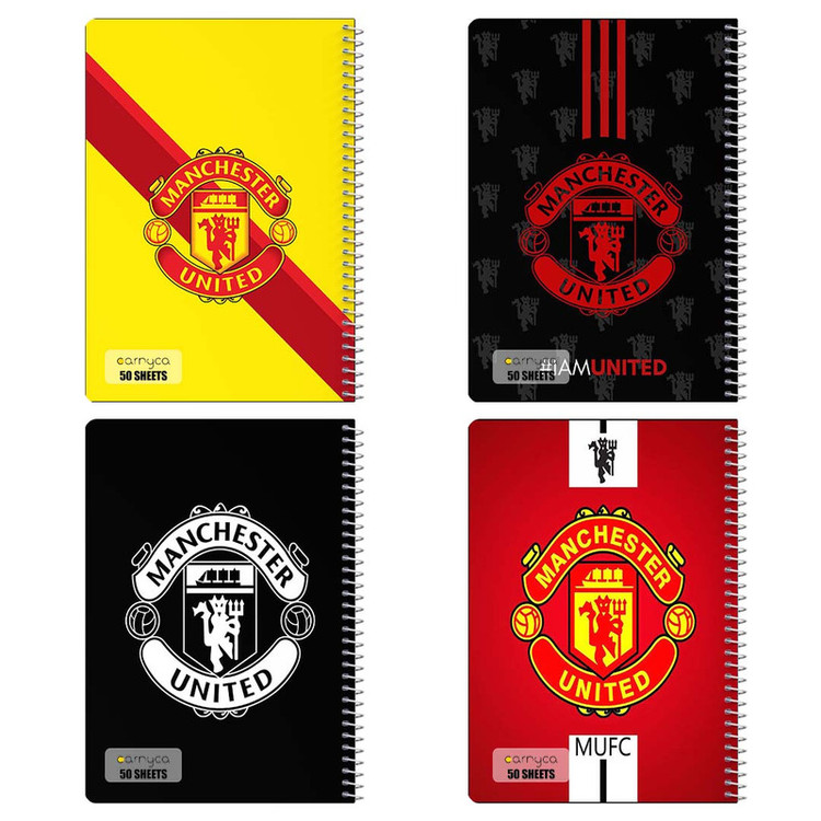دفتر نقاشی 50 برگ کارنیکا طرح منچستر یونایتد Manchester United کد 11379 مجموعه 4 عددی