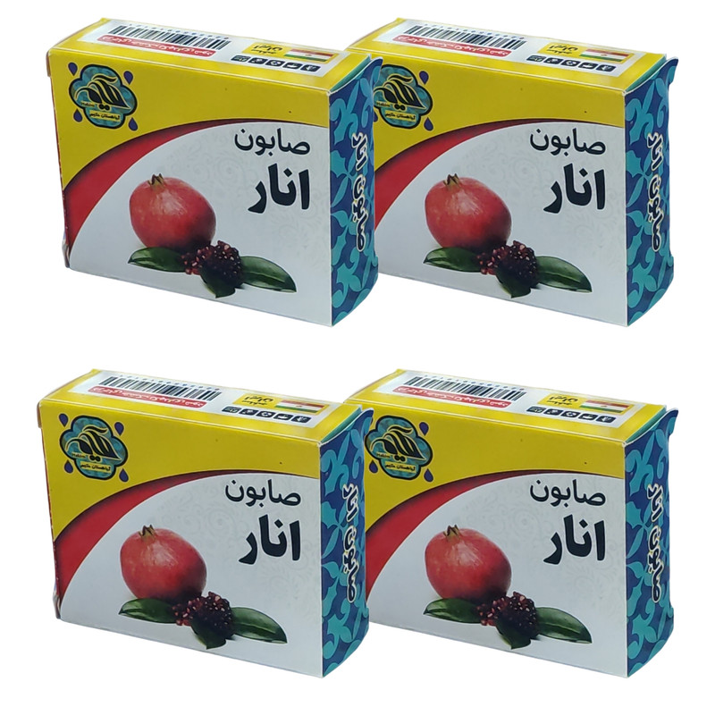 صابون شستشو گیاهستان حکیم مدل انار وزن 70 گرم بسته 4 عددی