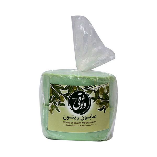 صابون شستشو وثوقی مدل زیتون کد 006 وزن 200 گرم بسته 2 عددی