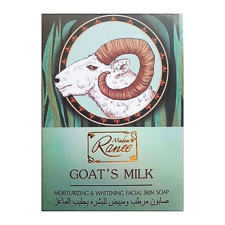 صابون شستشو مرطوب‌کننده، از بین برنده تیرگی صورت و بدن مادام رانی مدل شیر بز مناسب برای انواع پوست وزن 100 گرم