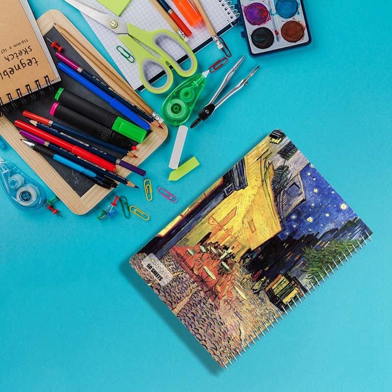 دفتر نقاشی 50 برگ کارنیکا طرح نقاشیهای ونگوگ Van Gogh Paintings کد 55872 مجموعه 4 عددی