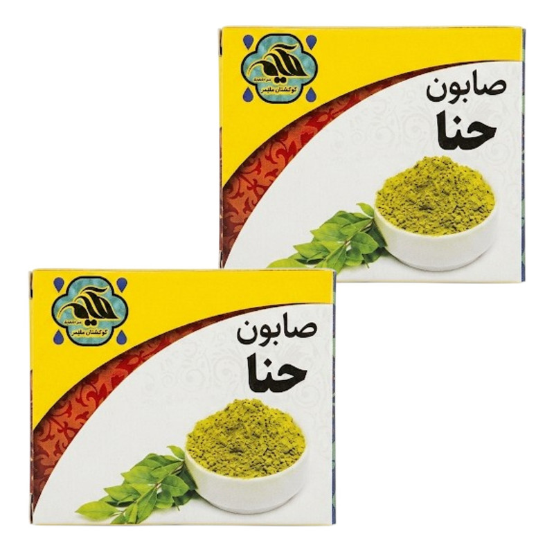 صابون شستشو ضد باکتری صورت و بدن حکیم مدل حنا مناسب برای انواع پوست وزن 50 گرم بسته دو عددی