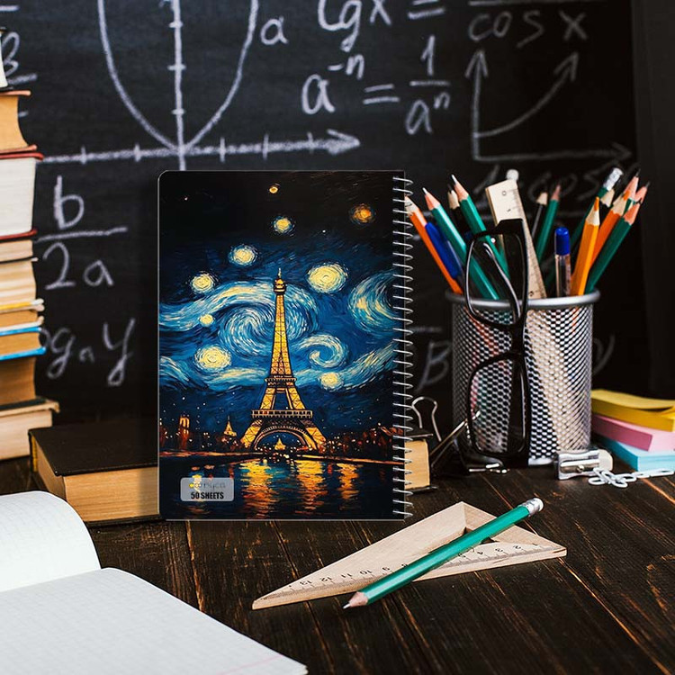دفتر نقاشی 50 برگ کارنیکا طرح شب پرستاره فانتزی ونگوگ Fantasy Starry Night Van Gogh کد 44318 مجموعه 4 عددی