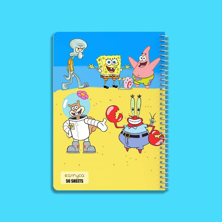 دفتر نقاشی 50 برگ کارنیکا طرح باب اسفنجی spong bob کد 17102 مجموعه 4 عددی