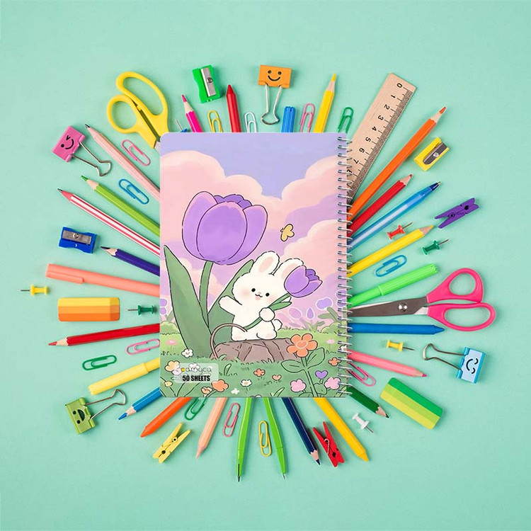 دفتر نقاشی 50 برگ کارنیکا طرح خرگوش کیوت Cute Rabbit کد 98189 مجموعه 4 عددی