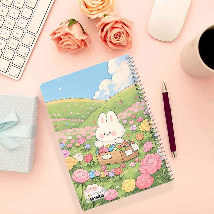 دفتر نقاشی 50 برگ کارنیکا طرح خرگوش کیوت Cute Rabbit کد 98189 مجموعه 4 عددی
