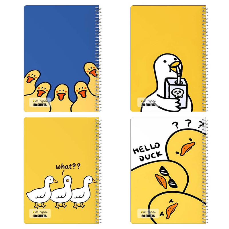 دفتر نقاشی 50 برگ کارنیکا طرح اردک کیوت Cute Duck کد 62953 مجموعه 4 عددی