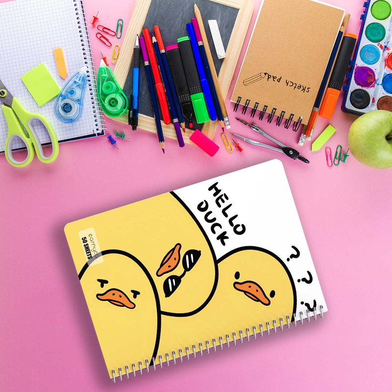 دفتر نقاشی 50 برگ کارنیکا طرح اردک کیوت Cute Duck کد 62953 مجموعه 4 عددی