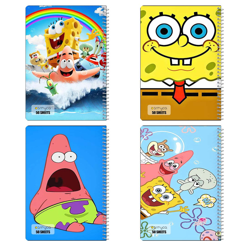 دفتر نقاشی 50 برگ کارنیکا طرح spong bob کد 41449 مجموعه 4 عددی