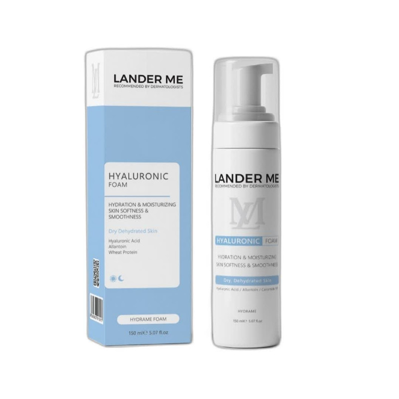 فوم شستشو صورت لندرمی مدل HYALURONIC مناسب پوست خشک حجم 150 میلی لیتر