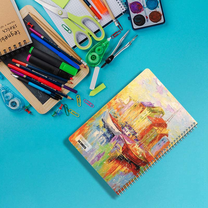 دفتر نقاشی 50 برگ کارنیکا طرح نقاشیهای آبرنگی Watercolor Paintings کد 16194 مجموعه 4 عددی