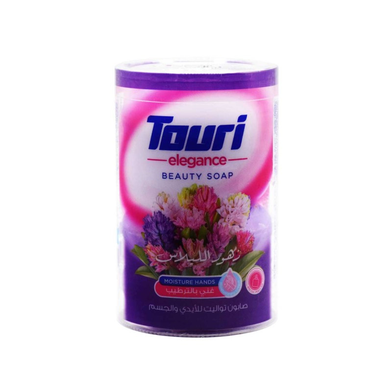 صابون شستشو مرطوب‌کننده بدن توری مدل یاس مناسب برای پوست معمولی وزن 100 گرم بسته 4 عددی