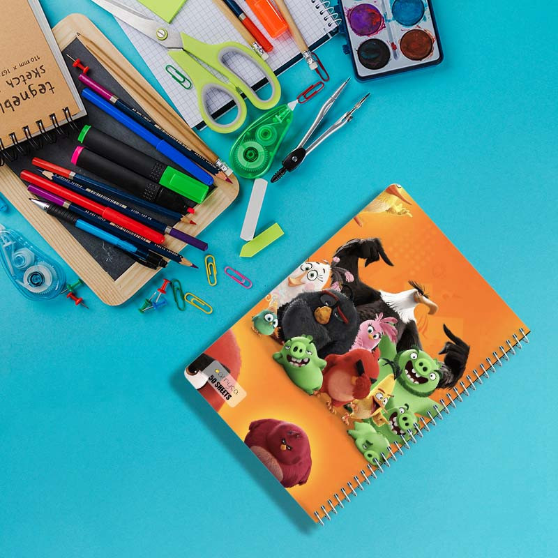 دفتر نقاشی 50 برگ کارنیکا طرح The Angry Birds کد 33250 مجموعه 4 عددی