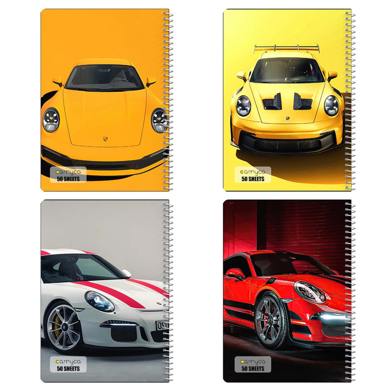 دفتر نقاشی 50 برگ کارنیکا طرح پورشه Porsche کد 62709 مجموعه 4 عددی