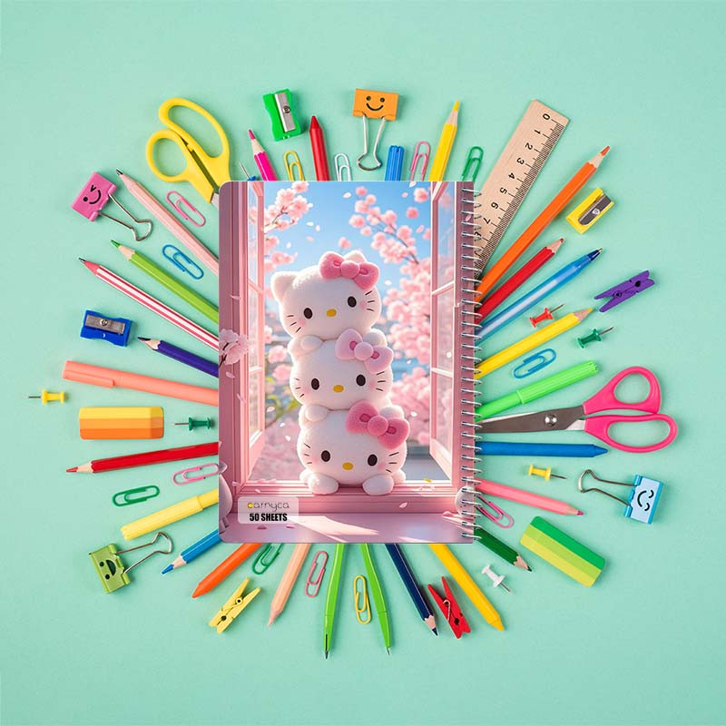 دفتر نقاشی 50 برگ کارنیکا طرح هلو کیتی hello kitty کد 71455 مجموعه 4 عددی