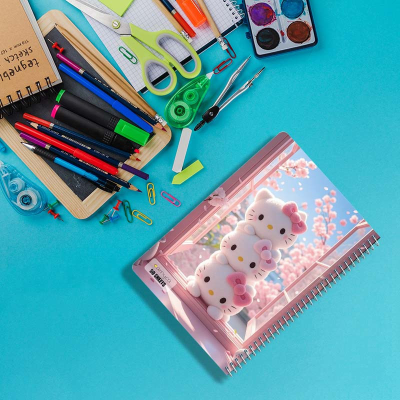 دفتر نقاشی 50 برگ کارنیکا طرح هلو کیتی hello kitty کد 71455 مجموعه 4 عددی
