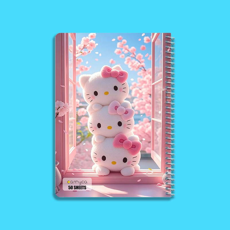 دفتر نقاشی 50 برگ کارنیکا طرح هلو کیتی hello kitty کد 71455 مجموعه 4 عددی