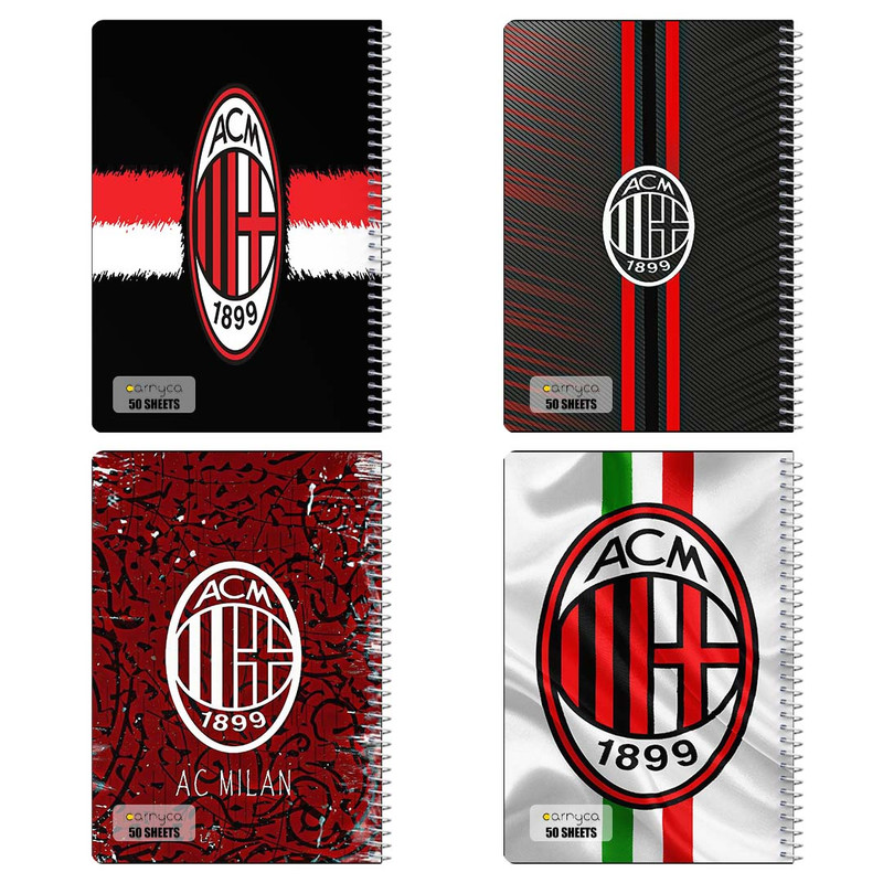 دفتر نقاشی 50 برگ کارنیکا طرح آ.ث. میلان AC Milan کد 70830 مجموعه 4 عددی