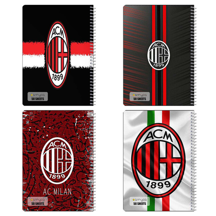دفتر نقاشی 50 برگ کارنیکا طرح آ.ث. میلان AC Milan کد 70830 مجموعه 4 عددی