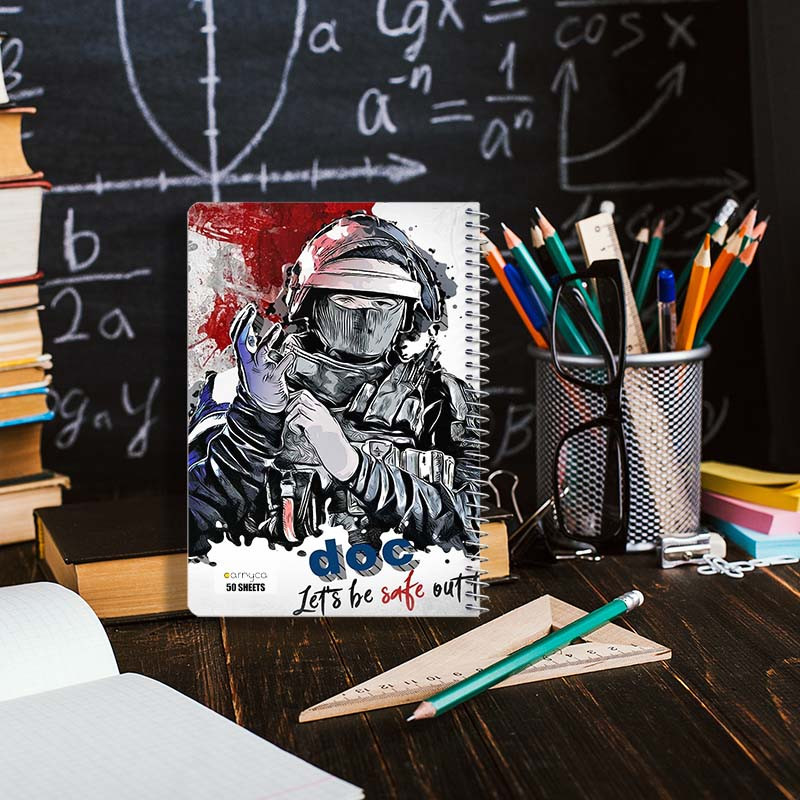 دفتر نقاشی 50 برگ کارنیکا طرح رینبو 6 Rainbow Six Siege کد 28470 مجموعه 4 عددی