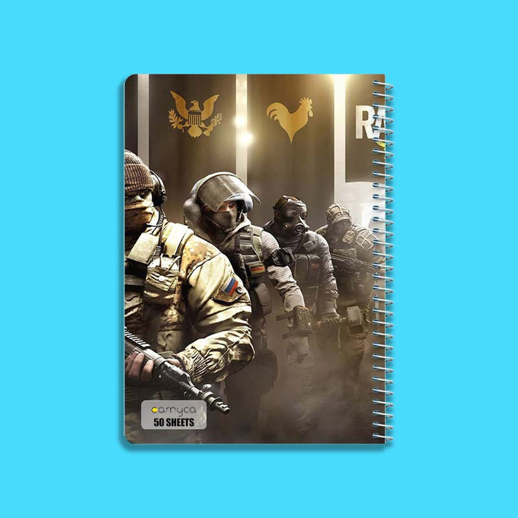 دفتر نقاشی 50 برگ کارنیکا طرح رینبو 6 Rainbow Six Siege کد 28470 مجموعه 4 عددی
