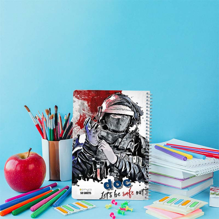 دفتر نقاشی 50 برگ کارنیکا طرح رینبو 6 Rainbow Six Siege کد 28470 مجموعه 4 عددی