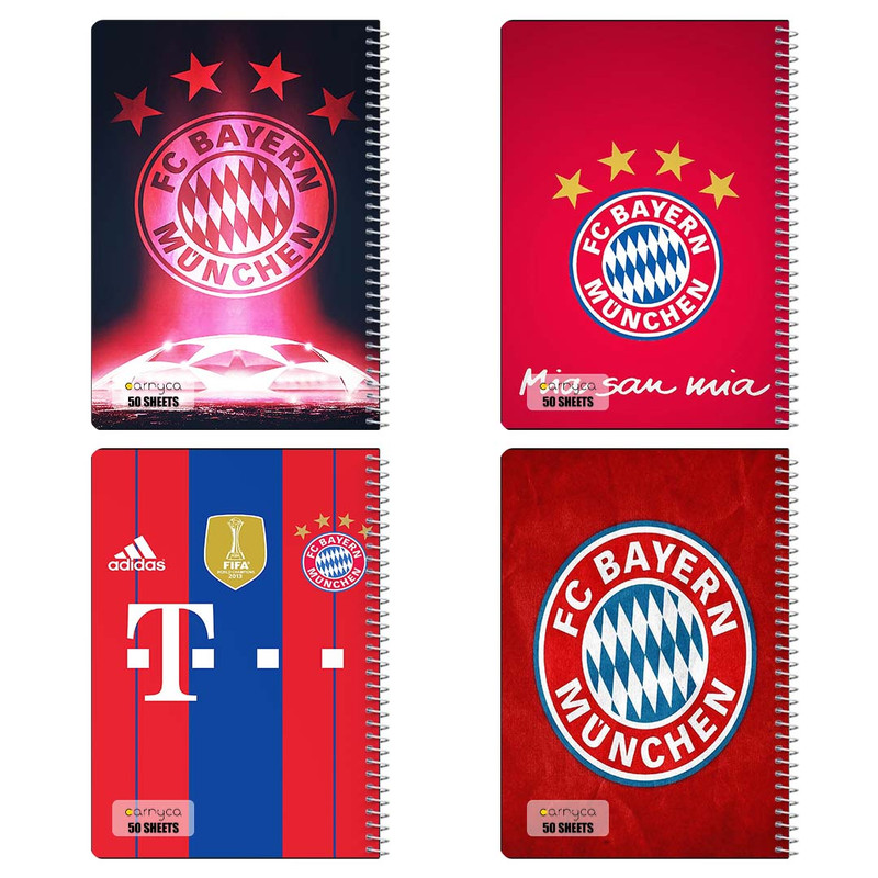 دفتر نقاشی 50 برگ کارنیکا طرح بایرن مونیخ Bayern Munich کد 69952 مجموعه 4 عددی
