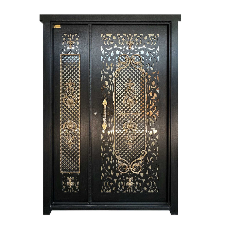 در ورودی بزرگمهر مدل یک و نیم لنگه فلزی لیزری کد BL-1591