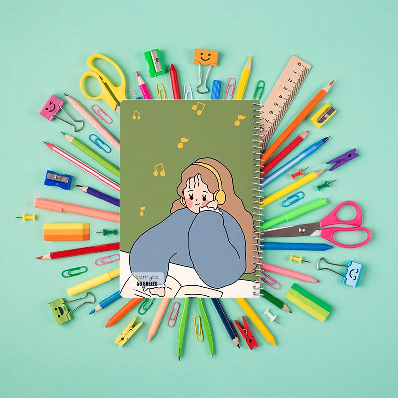دفتر نقاشی 50 برگ کارنیکا طرح Minimalist Girl کد 43442 مجموعه 4 عددی