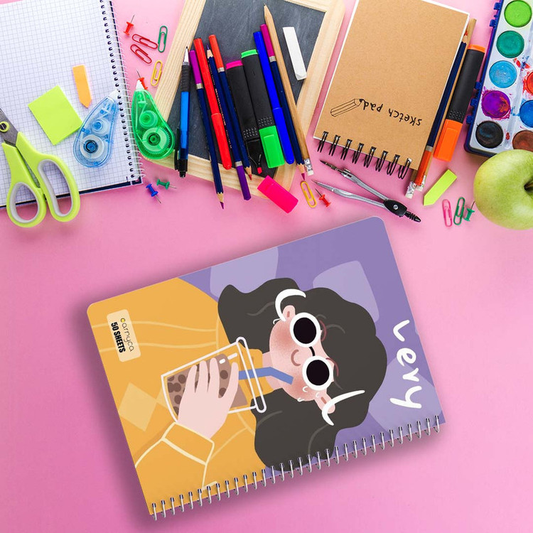 دفتر نقاشی 50 برگ کارنیکا طرح Minimalist Girl کد 43442 مجموعه 4 عددی