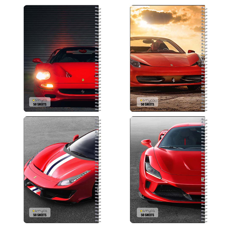 دفتر نقاشی 50 برگ کارنیکا طرح Ferrari کد 16536 مجموعه 4 عددی