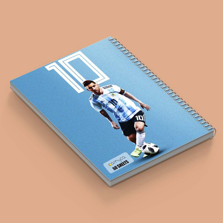 دفتر نقاشی 50 برگ کارنیکا طرح مسی Messi کد 99663 مجموعه 4 عددی