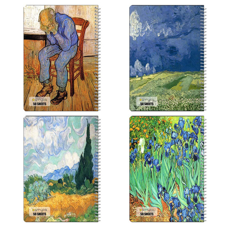 دفتر نقاشی 50 برگ کارنیکا طرح نقاشیهای ونگوگ Van Gogh Paintings کد 11488 مجموعه 4 عددی
